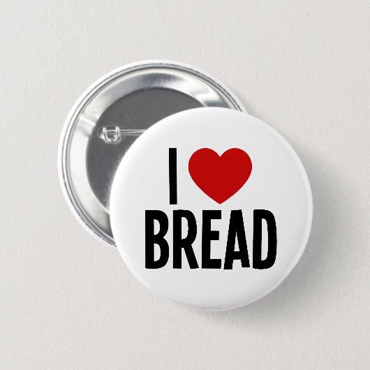 Ik hou van brood • Ik hart brood ronde knop Button 5,7 Cm (Voorkant /achterkant)