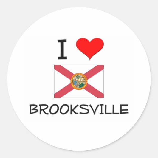 Ik hou van BROOKSVILLE Florida Ronde Sticker (Voorkant)