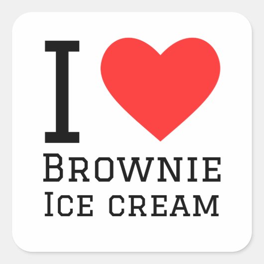 Ik hou van brownie ijs vierkante sticker (Voorkant)