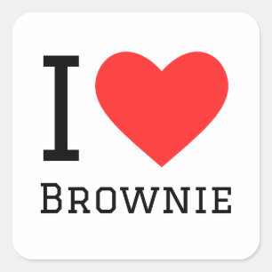Ik hou van brownie vierkante sticker