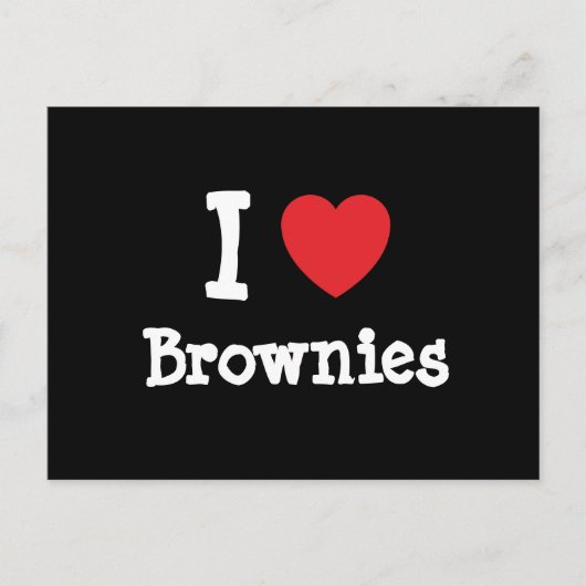 Ik hou van Brownies hart T-Shirt Briefkaart (Voorkant)
