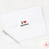 Ik hou van brownies vierkante sticker (Envelop)