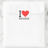 Ik hou van bruggen vierkante sticker (Tas)