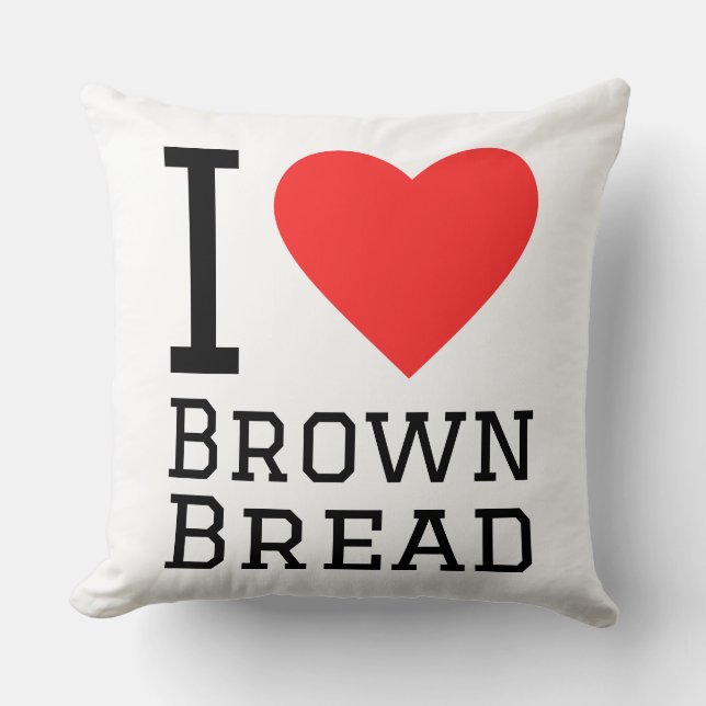 Ik hou van bruin brood vierkant sticker kussen (Voorkant)