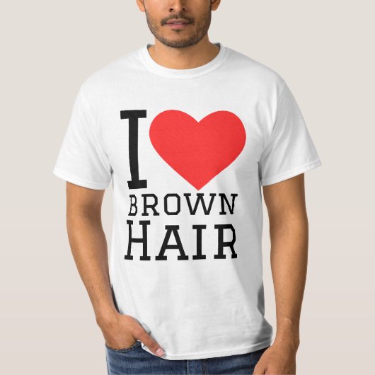 Ik hou van bruin haar t-shirt (Voorkant)