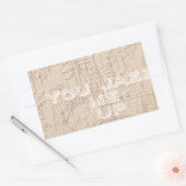 Ik hou van bruin hout rechthoekige sticker (Envelop)