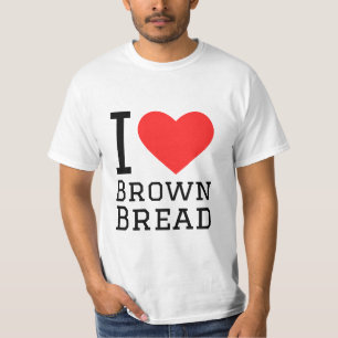Ik hou van bruinbroodvierkante sticker t-shirt