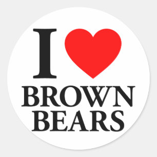 Ik hou van bruine Beren Ronde Sticker