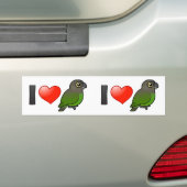 Ik hou van bruine papegaaien bumpersticker (Op auto)