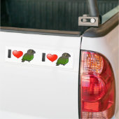 Ik hou van bruine papegaaien bumpersticker (Op Truck)