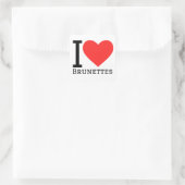 Ik hou van brunettes vierkante sticker (Tas)
