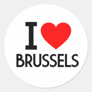 Ik hou van Brussel Ronde Sticker