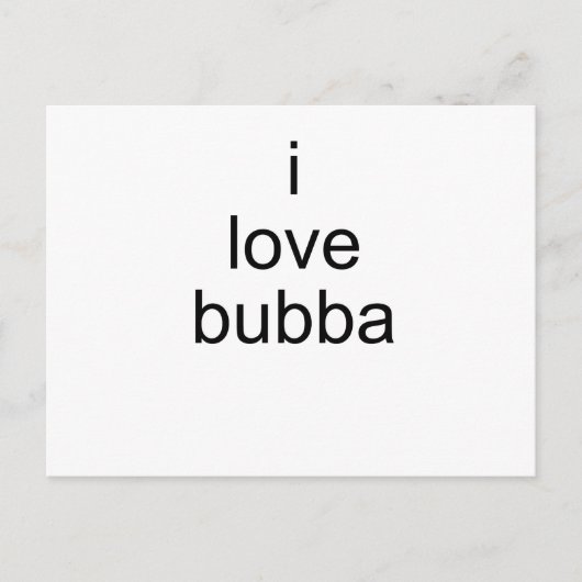 ik hou van bubba briefkaart (Voorkant)