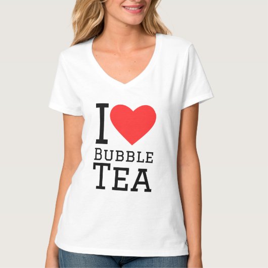 Ik hou van bubbelthee t-shirt (Voorkant)