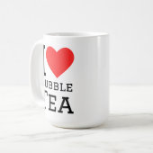Ik hou van bubble tea koffiemok (Voorkant links)