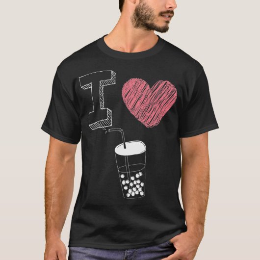 Ik hou van Bubble Tea tante T-shirt (Voorkant)