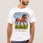 Ik hou van Buckskin paarden T-shirt (Voorkant)