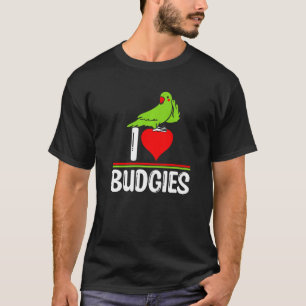 Ik hou van Budgies Grappige Vogel Meme Papegaai M T-shirt
