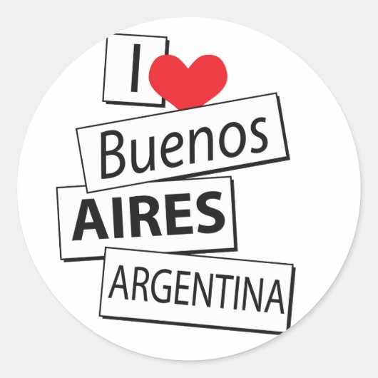 Ik hou van Buenos Aires Ronde Sticker (Voorkant)