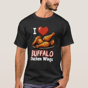 Ik hou van Buffalo Chicken Wings BBQ Hot Wing-saus T-shirt
