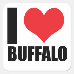 Ik hou van Buffalo Vierkante Sticker
