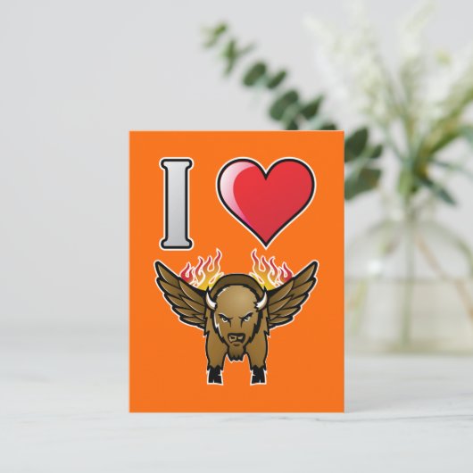 Ik hou van Buffalo Wings Briefkaart (Staand voorkant)