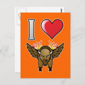 Ik hou van Buffalo Wings Briefkaart (Voorkant / Achterkant)