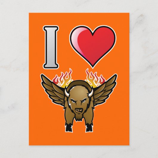 Ik hou van Buffalo Wings Briefkaart (Voorkant)