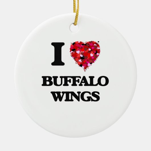 Ik hou van Buffalo Wings Keramisch Ornament (Voorkant)