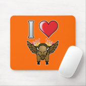 Ik hou van Buffalo Wings Muismat (Met muis)