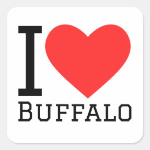 Ik hou van buffels vierkante sticker