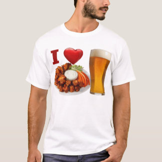 Ik hou van buffelvleugels en T-shirt van Beer