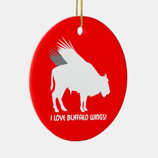 Ik hou van buffelvleugels keramisch ornament (Rechts)