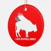 Ik hou van buffelvleugels keramisch ornament (Links)