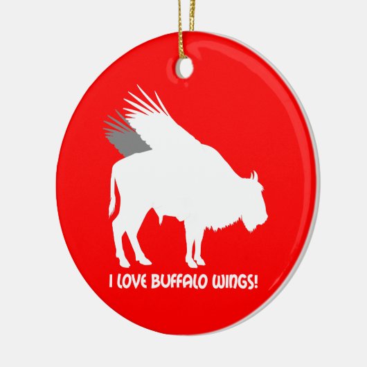 Ik hou van buffelvleugels keramisch ornament (Links)