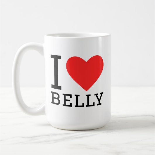 Ik hou van buik koffiemok (Links)