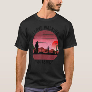 Ik hou van buiten wandelen Wandel meer, maak je mi T-shirt