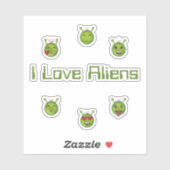 Ik hou van buitenaardse wezens sticker (Vel)