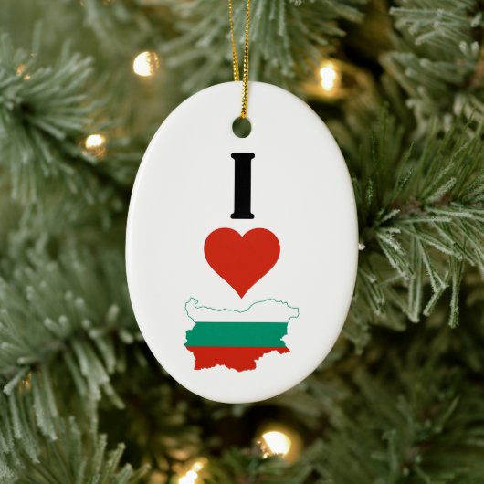Ik hou van Bulgarije Vertical I Heart Country Flag Keramisch Ornament (Boom)