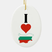 Ik hou van Bulgarije Vertical I Heart Country Flag Keramisch Ornament (Achterkant)