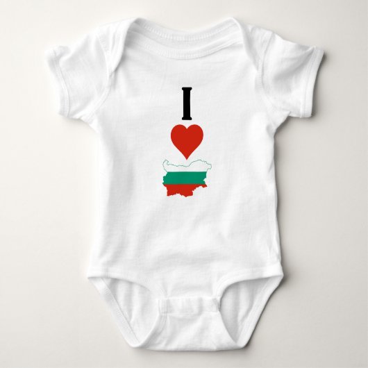 Ik hou van Bulgarije Vertical I Heart Country Flag Romper (Voorkant)