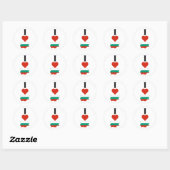 Ik hou van Bulgarije Vertical I Heart Country Flag Ronde Sticker (Vel)