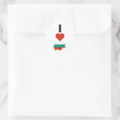 Ik hou van Bulgarije Vertical I Heart Country Flag Ronde Sticker (Tas)