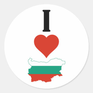 Ik hou van Bulgarije Vertical I Heart Country Flag Ronde Sticker