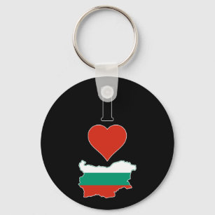 Ik hou van Bulgarije Vertical I Heart Country Flag Sleutelhanger