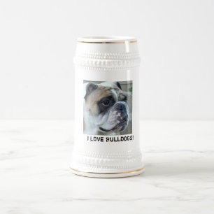 Ik hou van Bulldogs! Beer Stein-Mok Bierpul