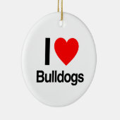 ik hou van bulldogs keramisch ornament (Rechts)