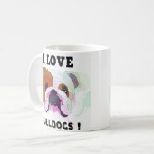 Ik hou van Bulldogs Koffiemok (Voorkant links)