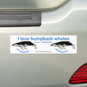 Ik hou van bultrugwalvissen - Bedreigd dier - Natu Bumpersticker (Op auto)