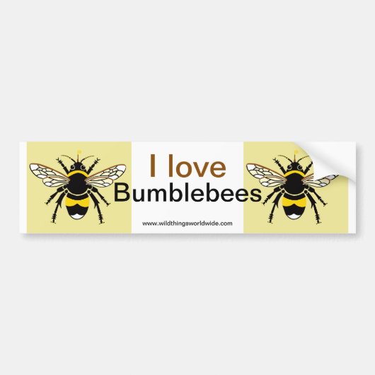 Ik hou van Bumble BEES - Wildlife - Natuur - Bumpersticker (Voorkant)